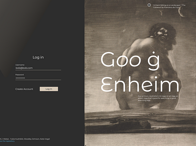 Goo g Enheim - Alternative Landing Page application desktop design landing page concept landing pages minimal responsive design tablet design ui ux