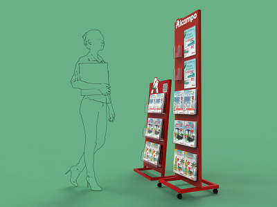 Auchan - Portafolletos PLV 3d design display expositor plv
