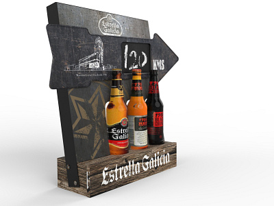 Display Estrella Galicia Flecha 3d design display expositor plv pop