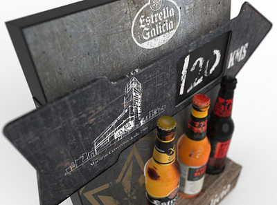 Display Estrella Galicia Flecha 3d design display expositor plv pop