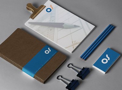 OS Design - desk elements branding and identity mokup