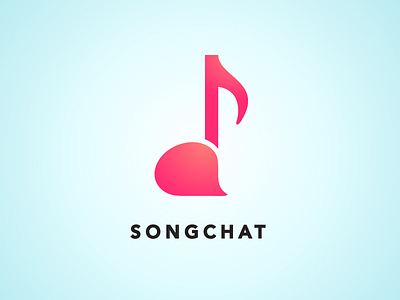 Songchat Logo app brand chat exploration logo message messenger music note song