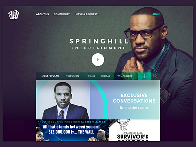 Springhill Entertainment basketball branding entertainment hollywood lebron splash television web website