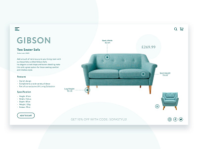 Gibson concept creative design digital design furniture minimal ui ux web web design