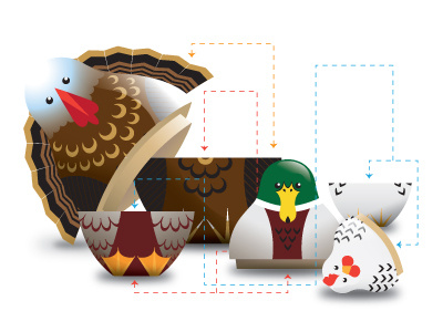 Turducken food illustration magazine turducken vector