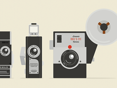 Jimmy's Old Cameras cameras freebie illustration simple vector vintage wallpaper