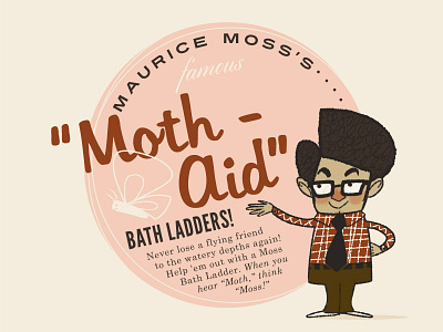 Moss's Famous Moth-Aid Bath Ladders brushes caricature cartoon illustration personal retro the it crowd tv vintage