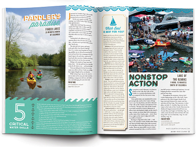 Fun on the Water Feature editorial feature inside columbia lakes layout magazine water