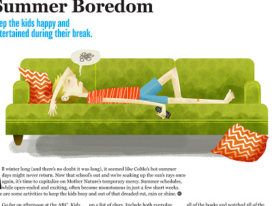 Beat Summer Boredom bored boredom children editorial illustration kids magazine summer