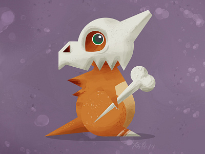 Cubone cubone doodle drawing illustration personal pokemon pokémon the great november art a thon watercolor