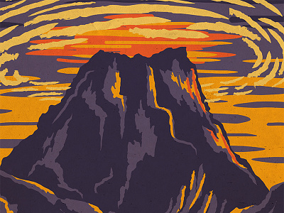 Zelda WPA Poster - Death Mountain digital illustration ocarina of time parks retro vintage wpa zelda