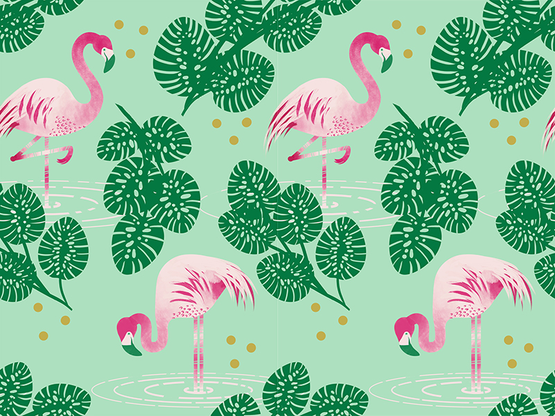 Flamingo Wallpaper by Kate Moore on Dribbble