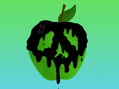 Poison Fruit activism apple climate change design drawing drip illustraion oil poison skull war