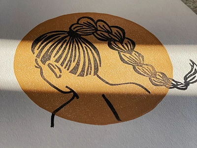 Power braid design handmade illustration ink lino linocut linoleum power braid print printmaking sun