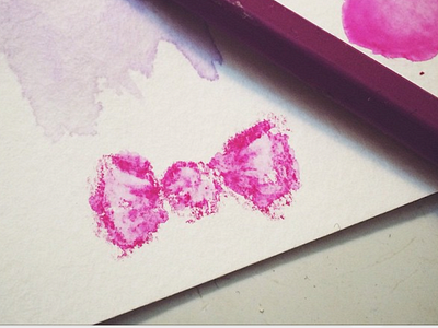 Bow bow pink watercolor