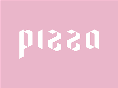 Za black letter pink pizza typography white z za