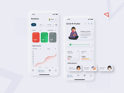 Covid 19 Tracker - Stay Home, Stay Safe ahmedabad alchemy android app app design app development covid 19 design designers flutter illustration india ios app neumorphic neumorphism sketchapp stayhome ui uxdesign vancouver
