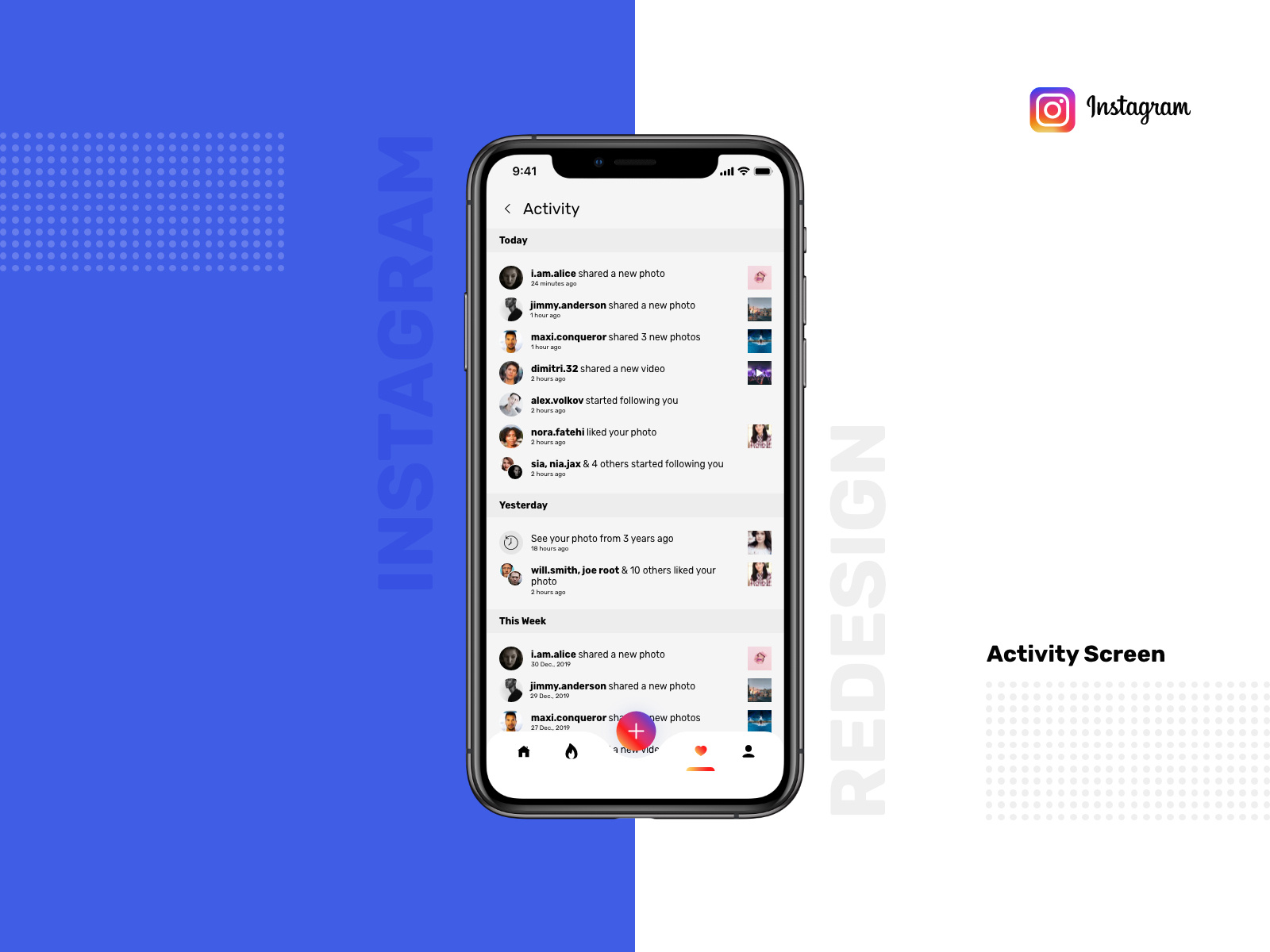 Instagram Redesign Concept - Part 1 by Utsav Mistry for Alchemy Tech on ...