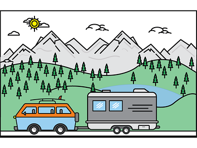 The Great Outdoors art artist design flat flat design graphic design travel vector