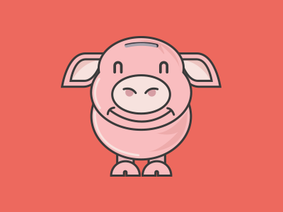Piggi bacon bank design flat flat design graphic graphic design illustration money pig saving