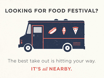 Nearby Poster design food graphic icon iconography poster truck ui