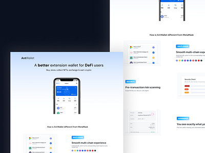 Crypto Wallet Landing page app app design crypto wallet defi interface design landing page ui uiux web web design website