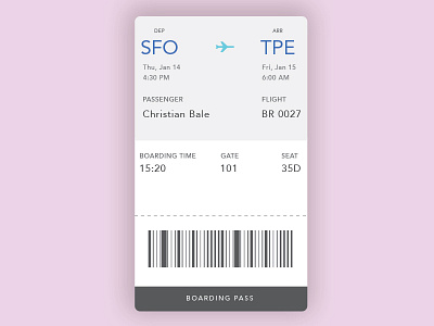 Boarding Pass boarding pass design graphic design interface ui visual design