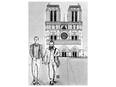 Amour Chienne blackandwhite book draw drawing france french illustration life notredame novel paris procreate