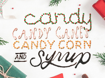 Holiday Postcard food typography tactile lettering typography