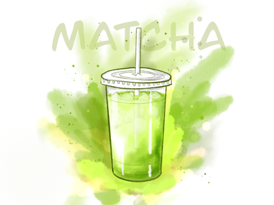 Matcha Illustration drinks illustration matcha procreate tea