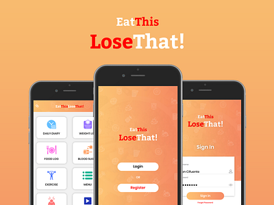 Mobile App - Eat This Loose That appdesign design graphic design mobileapp ui ui ux website