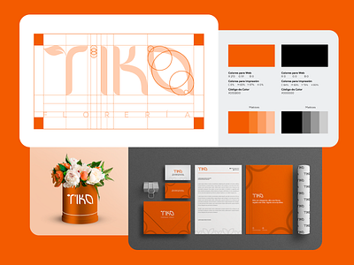 Diseño de Logotipo, Papelería y Packaging - Tika Florería branding graphic design logo