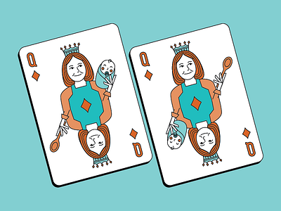 Mother + Chef + Queen baby card chef crown diamonds illustration lucky peach margot henderson mom mother playing card queen