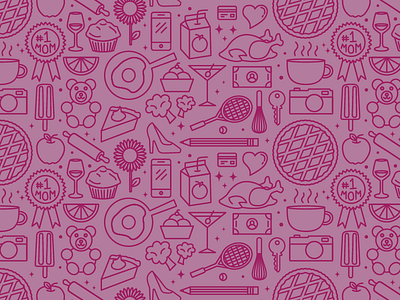 Pattern of Icons! baking camera icon icon design icon pattern illustration juice mom pattern pie sunflower wireframes