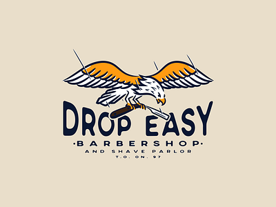 Drop Easy Barbershop logo barbershop logo design logo vector