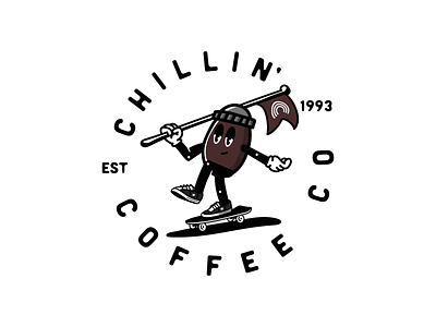 Coffee Company logo + mascot bean coffee bean coffeeshop dailylogochallenge logo