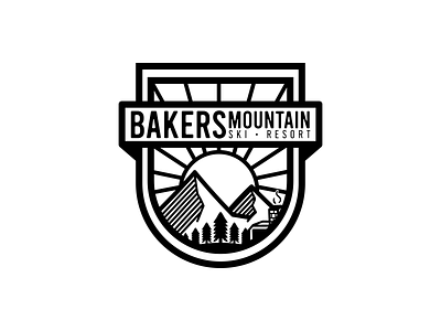 Bakers Mountain Resort branding dailylogochallenge illustration logo patch vector