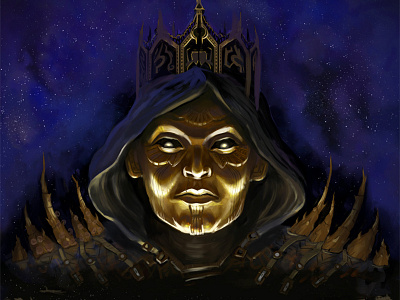Dark King fantasy art illustration king mask