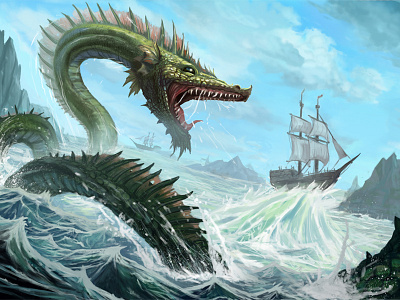Tital Wave Dragon dragon fantasy mythology ship