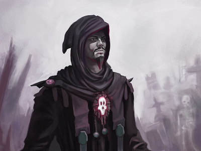 Necromancer Character character design dark fantasy art game art horror illustration magic necromancer skull