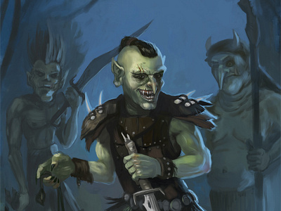 Goblins! card art character design fantasy art goblin horror illustration scary