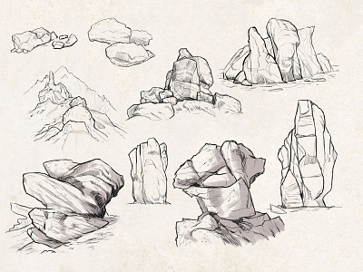 Sketches: Rocks #1 art drawing illustration ink rocks sketch sketches