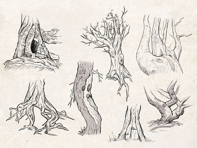Sketches: Trees 2 dailyart drawing illustration inktober inktober2019 lineart nature sketch sketchbook sketches trees