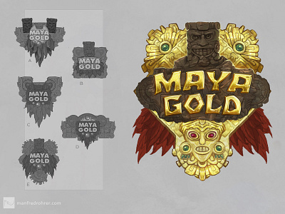 Maya Gold Logo art bling concept art design game art game design gold illustration logo maya nature