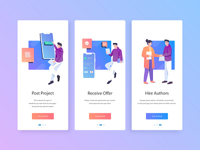 Hire Author Onboarding Mobile App Design