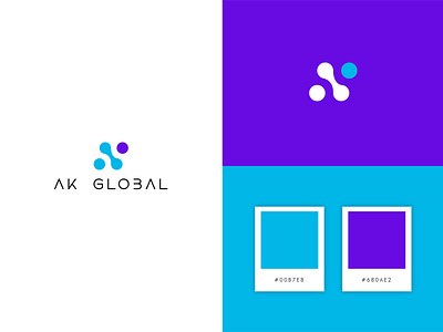 Logo Design - AK Global branding design flat icon logo minimal type typography ui vector