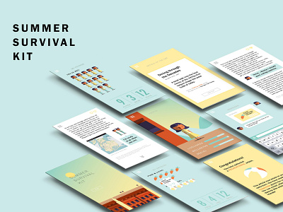 Summer Survival Kit app branding design flat icon illustration illustrator ui ux vector