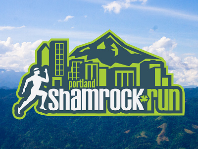 Shamrock Run Logo geometric illustrator logo logo design portland shamrock run
