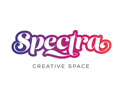 Spectra color gradient logo logo design orange pink purple typography
