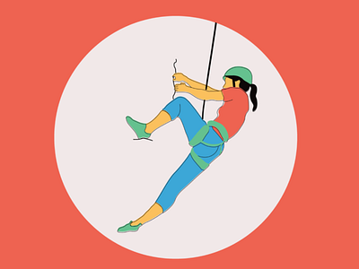 Self-Portrait branding climb climber climbing climbing icon design flat icon illustration illustrator minimal portrait self self portrait vector woman climber